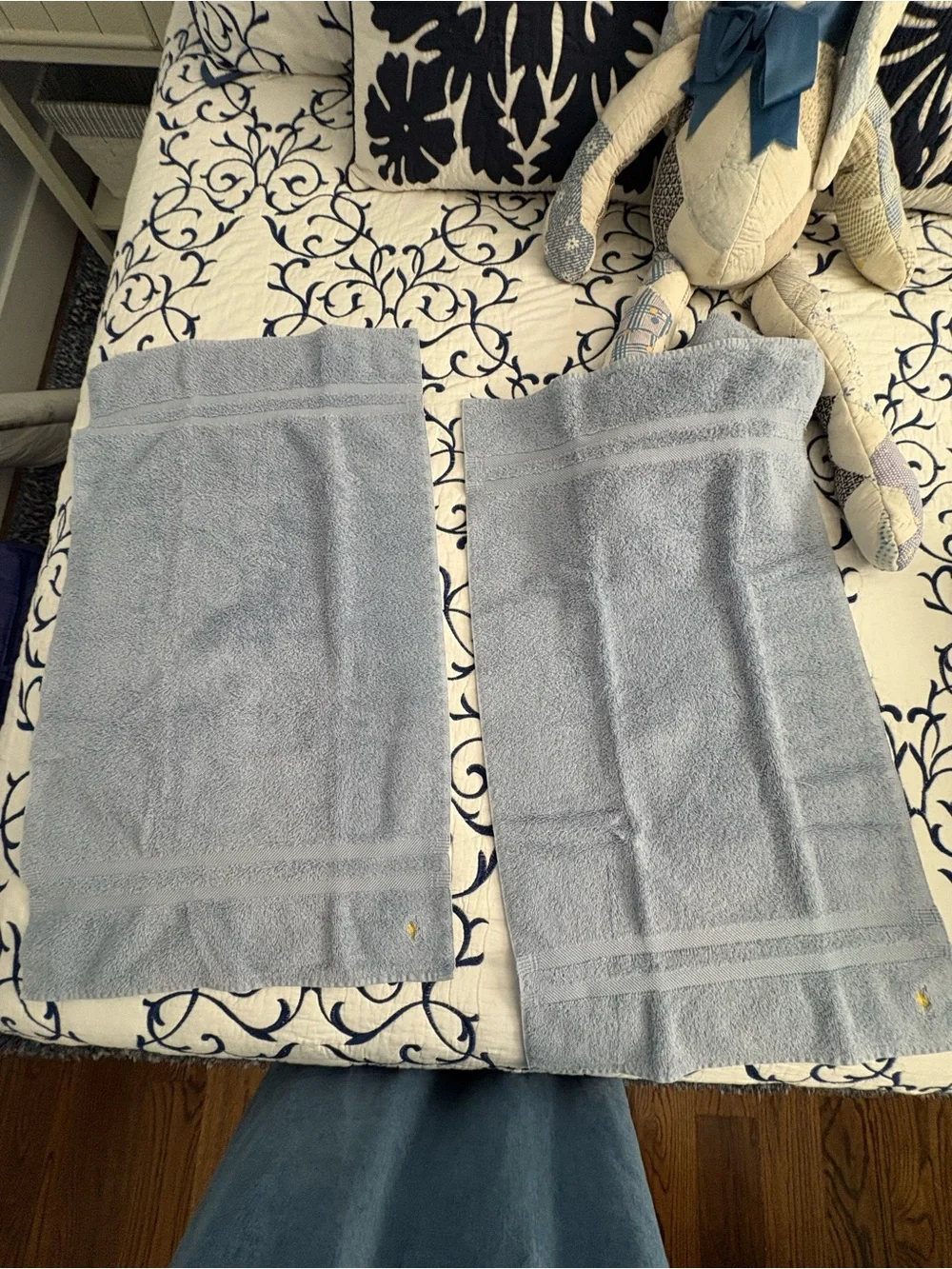 Vintage Ralph Lauren Soft Light Blue Plush Towel Set